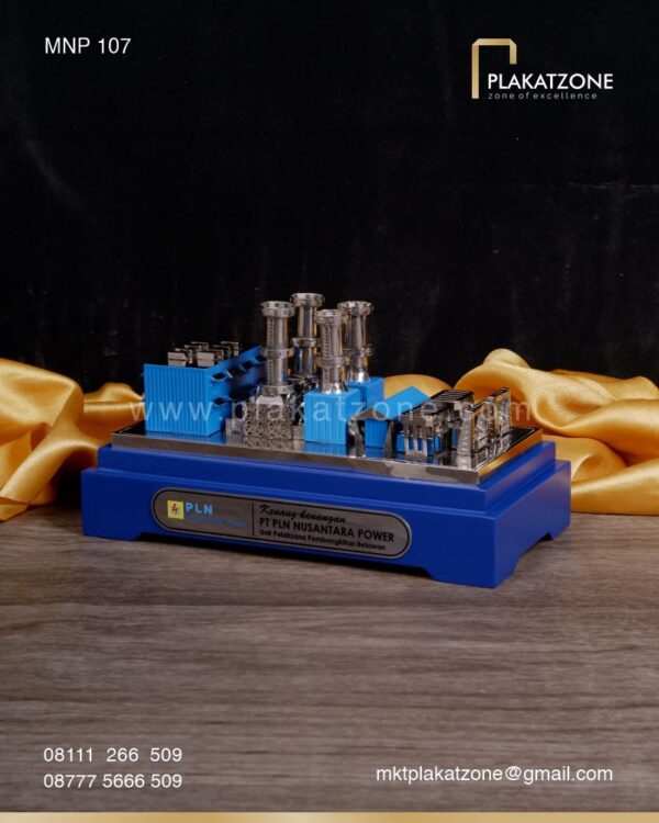 MNP107 Souvenir Miniatur Pabrik PLTGU Kenang-kenangan Unit Pelaksana Pembangkitan Belawan PT PLN Nusantara Power