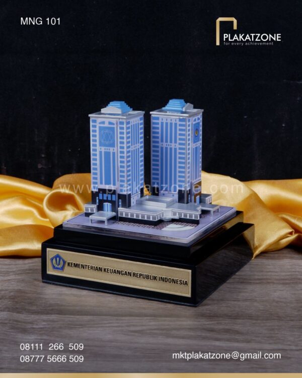 MNG101 Souvenir Miniatur Gedung Kantor Kementerian Keuangan Republik Indonesia